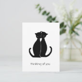 Carte Postale deux chats noirs (Debout devant)