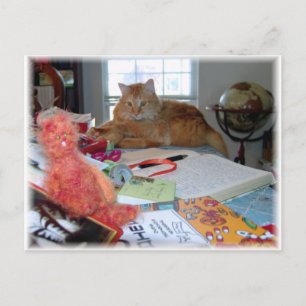 Carte Postale Deux chats rouges