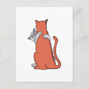 Carte Postale Deux chats s'unissent en amitié