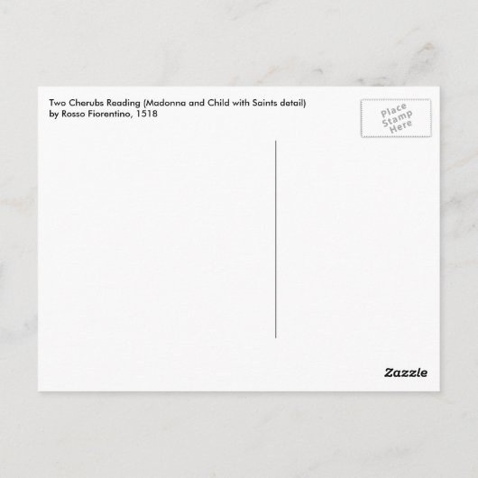 Carte Postale Deux Cherubs Lecture par Rosso Fiorentino, Angels (Dos)