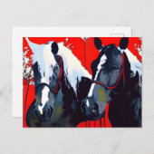 Carte Postale Deux chevaux (Devant / Derrière)