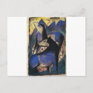 Carte Postale Deux Chevaux Bleus par Franz Marc