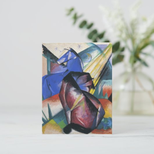 Carte Postale Deux chevaux, rouge et bleu par Franz Marc (Debout devant)