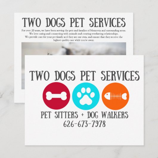 Carte postale Deux Chiens (Devant / Derrière)