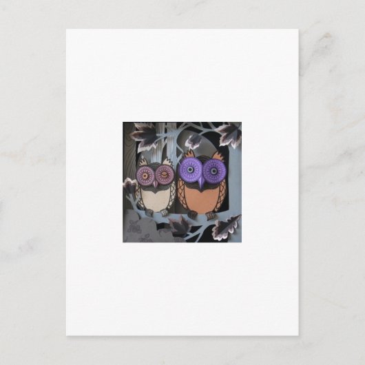 Carte Postale deux chouettes (Devant)
