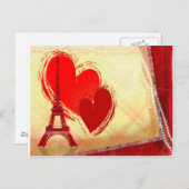 Carte Postale Deux coeurs à Paris (Devant / Derrière)