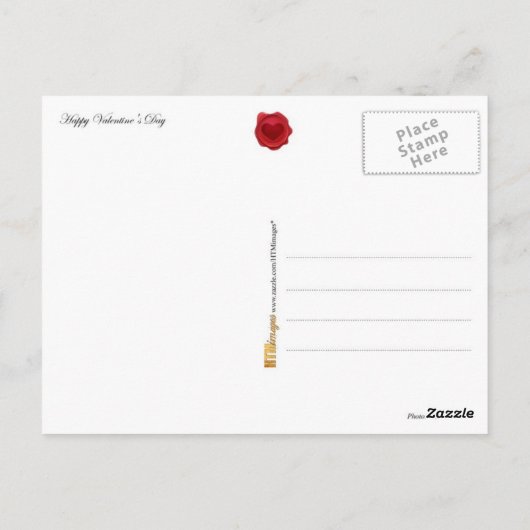 Carte Postale Deux coeurs avec des feux d'artifice (Dos)