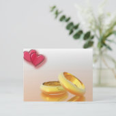 Carte Postale Deux coeurs deux anneaux (Debout devant)