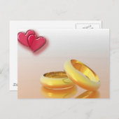 Carte Postale Deux coeurs deux anneaux (Devant / Derrière)