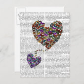 Carte Postale Deux Coeurs papillons (Devant / Derrière)