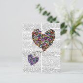 Carte Postale Deux Coeurs papillons (Debout devant)