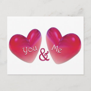 Carte Postale Deux Coeurs romantiques