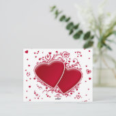 Carte Postale Deux Coeurs rouges (Debout devant)