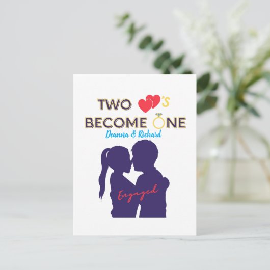 Carte Postale Deux cœurs unis ne font qu'un (Debout devant)
