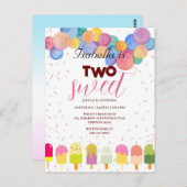 Carte Postale Deux crème glacée douce et popsicle 2e anniversair (Devant / Derrière)