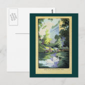 Carte Postale Deux cygnes à Central Park Lake (Devant / Derrière)