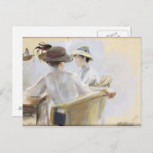 Carte Postale Deux dames au bord de l'eau (Devant / Derrière)