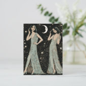 Carte Postale Deux dames dansent au clair de lune (Debout devant)