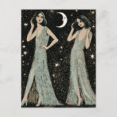 Carte Postale Deux dames dansent au clair de lune (Devant)