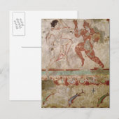 Carte Postale Deux danseurs et dauphins (Devant / Derrière)