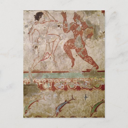 Carte Postale Deux danseurs et dauphins (Devant)