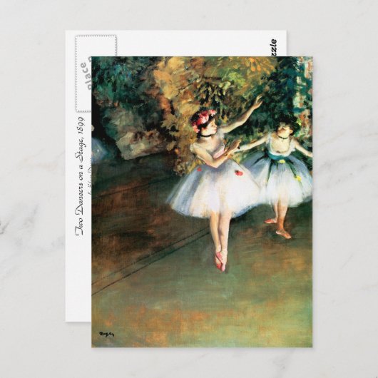 Carte Postale Deux danseurs sur scène par Degas (Devant / Derrière)
