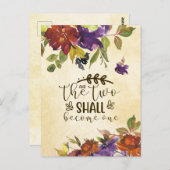Carte Postale Deux deviendront Un Félicitations de mariage Bibli (Devant / Derrière)