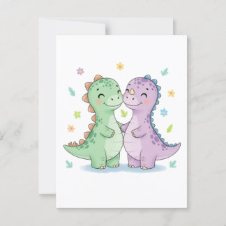Carte Postale Deux Dinosaures Meilleur Ami