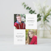 Carte Postale Deux diplômés double diplôme photo (Debout devant)