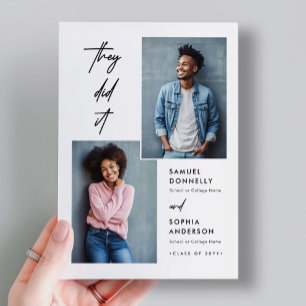 Carte Postale Deux diplômés modernes double joint photo