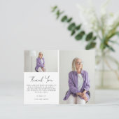 Carte Postale Deux élégantes photos Sympathie funéraire Merci (Debout devant)