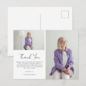 Carte Postale Deux élégantes photos Sympathie funéraire Merci (Devant / Derrière)