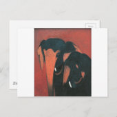 Carte Postale Deux éléphants par Amrita Sher-Gil (Devant / Derrière)