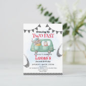 Carte Postale Deux éléphants sauvages rapides course voiture 2e  (Debout devant)