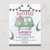 Carte Postale Deux éléphants sauvages rapides course voiture 2e  (Devant)