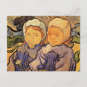 Carte Postale Deux Enfants, Van Gogh, Art Impressionniste Vintag