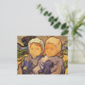 Carte Postale Deux Enfants, Van Gogh, Impressionnisme Vintage Ar (Debout devant)