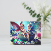 Carte Postale Deux fées assises (Debout devant)