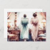 Carte Postale Deux femmes au miroir (Devant / Derrière)