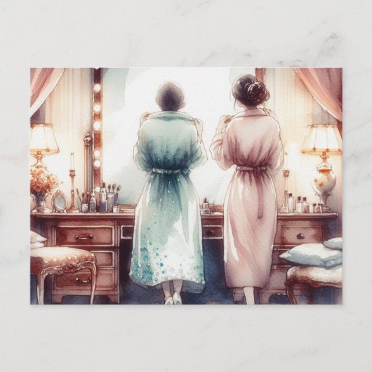 Carte Postale Deux femmes au miroir (Devant)