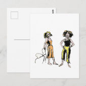 Carte Postale Deux femmes aux cheveux bouclés (Devant / Derrière)