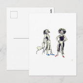 Carte Postale Deux femmes aux cheveux bouclés (Devant / Derrière)