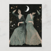 Carte Postale Deux femmes dansent au clair de lune (Devant)