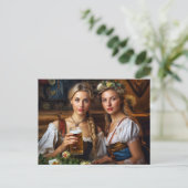 Carte Postale Deux femmes en dirndl. Bière. Bavière (Debout devant)