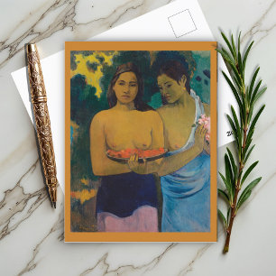 Carte Postale Deux femmes tahitiennes (1899) par Paul Gauguin