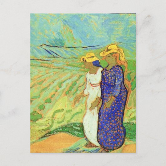 Carte Postale Deux femmes traversant les champs par Vincent van  (Devant)