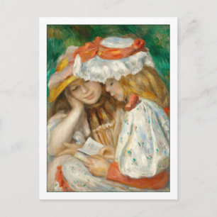 Carte Postale Deux filles Lecture par Renoir