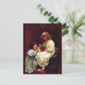 Carte Postale Deux Filles Soeurs Animaux de Compagnie Chien Anti (Debout devant)