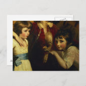 Carte Postale Deux filles, un playing with a mask, détail from t (Devant / Derrière)