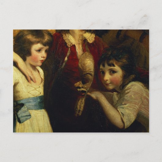 Carte Postale Deux filles, un playing with a mask, détail from t (Devant)